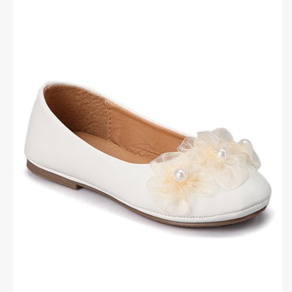 Kids Dream Ivory Flower Flat - Girls